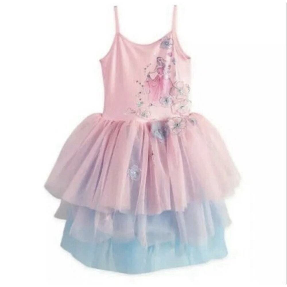 Disney Store Aurora Leotard Tutu Dress Girls 5/6 Party Dance Sleeping Beauty NEW